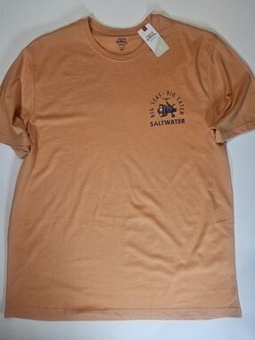 NWT Izod Saltwater T-Shirt Mens Size XXL Orange Blue Logo Casual Fishing Tee